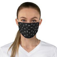 Load image into Gallery viewer, Black With White Runes Fabric Face Mask Printed Cloth