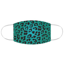 Load image into Gallery viewer, Teal Blue Leopard Printed Fabric Fashion Face Mask Animal Print