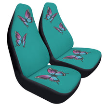 Load image into Gallery viewer, Turquoise With Butterflies Car Seat Covers (2 Pcs)