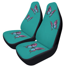 Load image into Gallery viewer, Turquoise With Butterflies Car Seat Covers (2 Pcs)