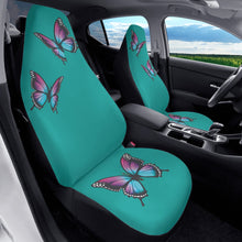Load image into Gallery viewer, Turquoise With Butterflies Car Seat Covers (2 Pcs)