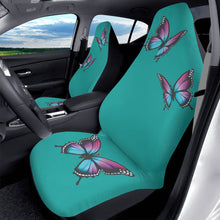 Load image into Gallery viewer, Turquoise With Butterflies Car Seat Covers (2 Pcs)