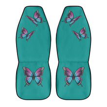 Load image into Gallery viewer, Turquoise With Butterflies Car Seat Covers (2 Pcs)
