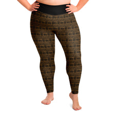 Load image into Gallery viewer, Brown and Black Ethnic Pattern Plus Size Leggings 2X-6X Squat Proof