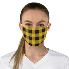 Load image into Gallery viewer, Yellow and Black Buffalo Plaid Printed Cloth Fabric Face Mask Country Buffalo Check Farmhouse Pattern