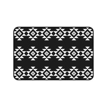 Load image into Gallery viewer, Black and White Desk Mat With White Tribal Design Ethnic Pattern
