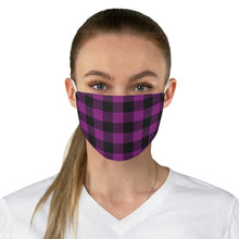 Load image into Gallery viewer, Purple and Black Buffalo Plaid Printed Cloth Fabric Face Mask Country Buffalo Check Farmhouse Pattern