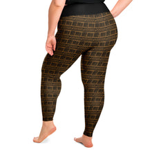 Load image into Gallery viewer, Brown and Black Ethnic Pattern Plus Size Leggings 2X-6X Squat Proof