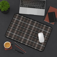 Load image into Gallery viewer, Brown and White Plaid Desk Mat For Laptop or Keyboard and Mouse