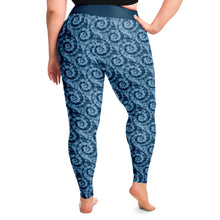 Load image into Gallery viewer, Blue Tie Dye Pattern Plus Size Leggings 2X-6X Squat Proof