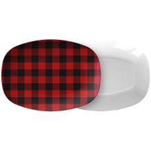 Load image into Gallery viewer, Red Buffalo Plaid Serving Platter ThermoSāf® Polymer BPA FREE