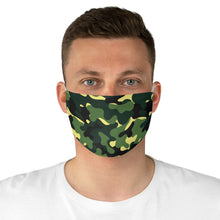 Load image into Gallery viewer, Green Camo Printed Cloth Fabric Face Mask Colorful Green, Yellow and Black Camouflage