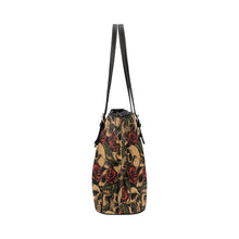 Load image into Gallery viewer, skull roses tote Leather Tote Bag/Small (Model 1651)