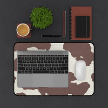 Load image into Gallery viewer, Dark Brown Cow Hide Print Black and White Desk Mat Keyboard Pad