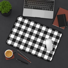 Load image into Gallery viewer, Black and White Buffalo Plaid Desk Mat