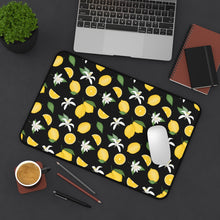 Load image into Gallery viewer, Black With Lemon Pattern Desk Mat