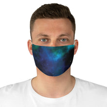 Load image into Gallery viewer, Blue Galaxy Printed Cloth Fabric Face Mask Colorful Teal and Black Outer Space