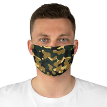 Load image into Gallery viewer, Green and Brown Camo Printed Cloth Fabric Face Mask Colorful Green, Yellow, Brown and Black Camouflage