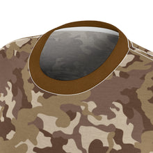 Load image into Gallery viewer, Camo Pattern Women's Tee Brown and Tan Desert Camouflage With Contrast Sleeves