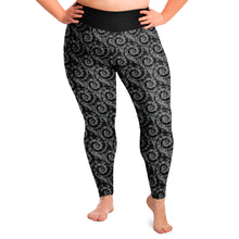 Load image into Gallery viewer, Black and Gray Tie Dye Plus Size Leggings 2X-6X Squat Proof