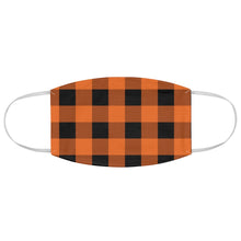 Load image into Gallery viewer, Orange and Black Buffalo Plaid Printed Cloth Fabric Face Mask Country Buffalo Check Farmhouse Pattern