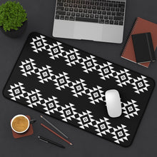 Load image into Gallery viewer, Black and White Desk Mat With Tribal Design Large Size