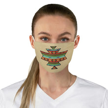 Load image into Gallery viewer, Southwestern Aztec Element With Colorful Stripes Pattern Printed on Faux Tan Suede Fabric Face Mask Southwestern Ethnic