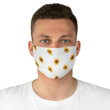 Load image into Gallery viewer, White With Sunflower Pattern Printed Cloth Fabric Face Mask Farmhouse Country