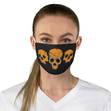 Load image into Gallery viewer, Orange Skulls on Black Fabric Face Mask Printed Cloth Halloween