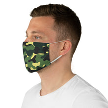 Load image into Gallery viewer, Green Camo Printed Cloth Fabric Face Mask Colorful Green, Yellow and Black Camouflage