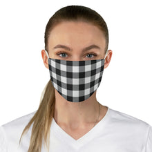 Load image into Gallery viewer, Black and White Buffalo Plaid Printed Cloth Fabric Face Mask Country Buffalo Check Farmhouse Pattern