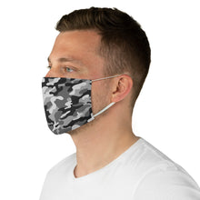 Load image into Gallery viewer, Gray, Black and White Camo Printed Cloth Fabric Face Mask Snow Camouflage Army Military