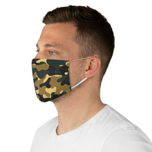 Load image into Gallery viewer, Green and Brown Camo Printed Cloth Fabric Face Mask Colorful Green, Yellow, Brown and Black Camouflage