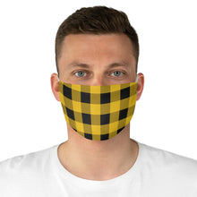 Load image into Gallery viewer, Yellow and Black Buffalo Plaid Printed Cloth Fabric Face Mask Country Buffalo Check Farmhouse Pattern