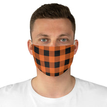 Load image into Gallery viewer, Orange and Black Buffalo Plaid Printed Cloth Fabric Face Mask Country Buffalo Check Farmhouse Pattern
