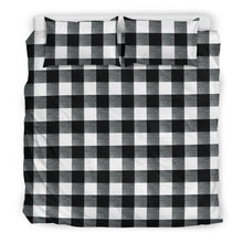 Load image into Gallery viewer, Buffalo Check Duvet Cover Set Black and White Pattern
