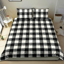 Load image into Gallery viewer, Buffalo Check Duvet Cover Set Black and White Pattern