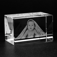 Load image into Gallery viewer, Custom Photo Laser Etched Crystal Block
