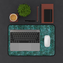 Load image into Gallery viewer, Dusky Turquoise Tooled Leather Style Pattern Desk Mat