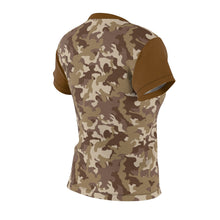 Load image into Gallery viewer, Camo Pattern Women's Tee Brown and Tan Desert Camouflage With Contrast Sleeves
