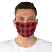 Load image into Gallery viewer, Red and Black Buffalo Plaid Printed Cloth Fabric Face Mask Country Buffalo Check Farmhouse Pattern