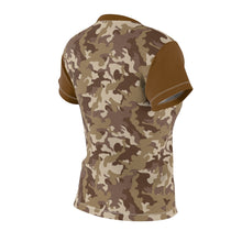 Load image into Gallery viewer, Camo Pattern Women's Tee Brown and Tan Desert Camouflage With Contrast Sleeves