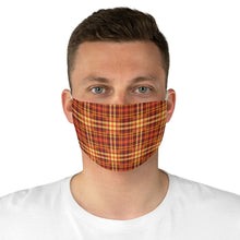Load image into Gallery viewer, Orange Fall Plaid Fabric Face Mask Printed Cloth Halloween