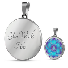 Load image into Gallery viewer, Teal and Purple Mandala Ethnic Boho Necklace Pendant Gift Set In Stainless Steel