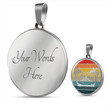 Load image into Gallery viewer, Aloha Hawaiian Style Jewelry With Palm Trees Pendant Necklace in Stainless Steel or 14K Gold Finish