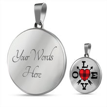 Load image into Gallery viewer, Buffalo Plaid LOVE Circle Round Pendant Necklace Gift Set