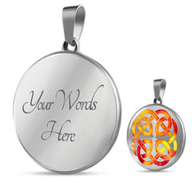 Load image into Gallery viewer, Fire Watercolor Celtic Knotwork Necklace Pendant Knot
