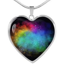 Load image into Gallery viewer, Dream Clouds Colorful Rainbow Heart Shaped Pendant Necklace