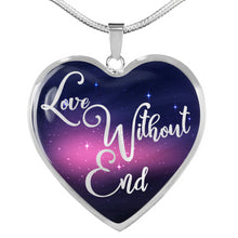 Load image into Gallery viewer, Love Without End Pink and Blue Galaxy Heart Shaped Pendant Necklace
