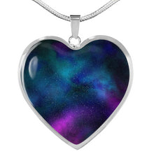 Load image into Gallery viewer, Colorful Galaxy Nebula Space Heart Shaped Pendant Necklace Gift Set